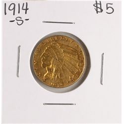 1914-S $5 Indian Head Half Eagle Gold Coin