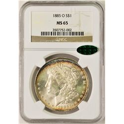 1885-O $1 Morgan Silver Dollar Coin NGC MS65 CAC Amazing Toning