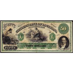 1800's $50 Citizens Bank of Louisiana Obsolete Bank Note