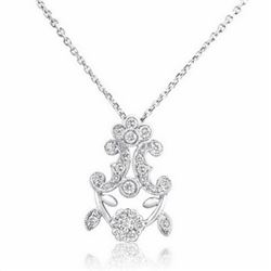 18k White Gold 0.32CTW Diamond Pendant, (SI3 /H-I)