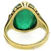 Image 9 : 14K Yellow Gold 10.03 ctw GIA Oval Cabochon VERY Fine Green Emerald Ring