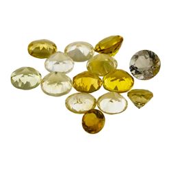 5.73 ctw.Natural Round Cut Citrine Quartz Parcel of Fourteen