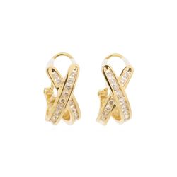 1.1 ctw Diamond Earrings - 14KT Yellow Gold