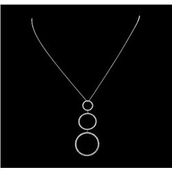 1.03 ctw Diamond Circle Pendant with Chain - 18KT White Gold