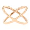 Image 5 : 14k Rose Gold 0.50 ctw 45 Round Brilliant Diamond Simple X Ex Cross Band Ring