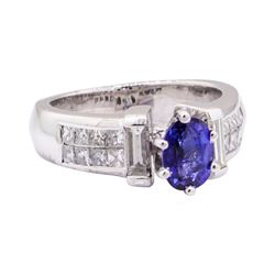 2.29 ctw Blue Sapphire And Diamond Ring - Platinum