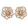 Image 1 : 18k Three Tone Gold 4.31CTW Diamond, Pink Diamond and Multicolor Dia Earrings, (