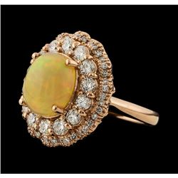 2.50 ctw Opal and Diamond Ring - 14KT Rose Gold