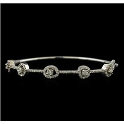 1.68 ctw Diamond Bangle Bracelet - 14KT White Gold