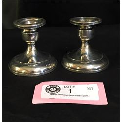 2 Vintage Sterling Silver Candle Sticks