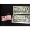 Image 1 : 2 1954 Bank oF Canada Replacement $1 Bank Notes in Sleeve