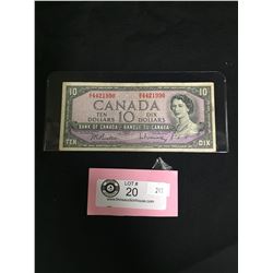 1954 $10 Bank of Canada Banknote in Sleeve