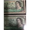 Image 3 : 2 1954 $1 Bank of Canada Replacement Notes in Sleeve