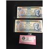 Image 1 : 2 $5 Bank of Canada Bank Notes in Sleeves
