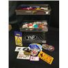 Image 1 : Vintage Store Display Rack with 3 Trays Full of Stickers, Matches, Vancouver BC Swizzle Sticks