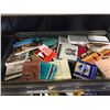 Image 3 : Vintage Store Display Rack with 3 Trays Full of Stickers, Matches, Vancouver BC Swizzle Sticks