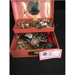 Small Vintage Jewelry Box Filled with Vintage Jewelry