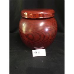 Very Nice Asian Wood Food Bowl with Lid. 11" Tall x 11" Diameter