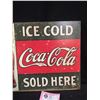 Image 3 : Ice Cold Coca Cola Sold Here Tin Sign  16" x 12 Reproduction
