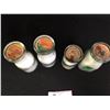 Image 2 : 4 Vintage Milk Bottles with lids. Jersey Farms,Valley Dairy,