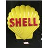 Image 1 : Shell Clam Sign From the 1960's-70's. 27" T x 24" W  Made of Heavy Plastic with 2 chips