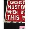 Image 4 : Vintage Goggles Must be Worn When Operating this Machine. Heavy Metal Sign. 10" x 7"