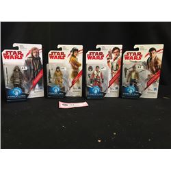 4 Star Wars Figures. New In Package.Luke Skywalker,Rose,POE Dameron and Finn