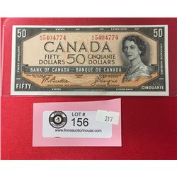 1954 $50 Bank of Canada Banknote in a Protective Sleeve