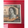 Image 2 : 1954 $50 Bank of Canada Banknote in a Protective Sleeve