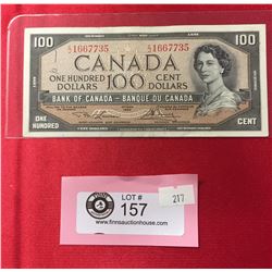 1954 $100 Bank of Canada Banknote in a Protective Sleeve