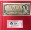 Image 1 : 1954 $100 Bank of Canada Banknote in a Protective Sleeve