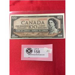 1954 $100  Bank of Canada Banknote in a Protective Sleeve