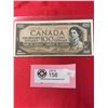 Image 1 : 1954 $100  Bank of Canada Banknote in a Protective Sleeve