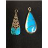 Image 2 : 2 Sterling Silver and Turquois Pendant