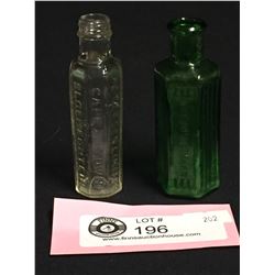 Vintage Green Poison Bottle plus another Bottle