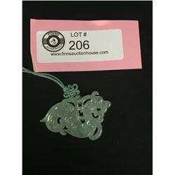 Vintage Hand Carved Jade Dragon Pendant