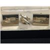 Image 2 : Pair of Vintage Cufflinks and Tie Clip with Fish On Them