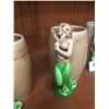 Image 2 : Mid Century Barrel Mugs Set of 4 With Nude Ladies with Green Dresses Falling Off Imperial Ware Made 
