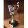 Image 2 : Silver and Brass Trophy with a Marble Base. 13.5 H x 8.5" w