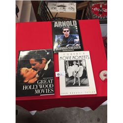 3 Hard Cover Coffee Table Books. Great Hollywood Movies,Arnold Schwartzenegger, Great Movie Moments