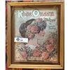 Image 1 : Gold Frame with a Rose Queen Waltzes Print. 12" x 14"