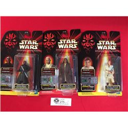 3 Star Wars Episode 1 Action Figures New In Package OBI -Wan Kenobi,Mace Windu, Darth Maul