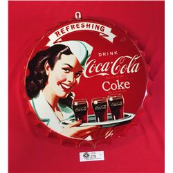 Coca Cola Bottle Cap Sign 17" Diameter