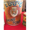 Image 2 : 3 Vintage Tins. 1920's Eggo Baking Powder Tin,2 1940's Yeast Cakes Containgers