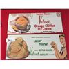 Image 1 : 2 Original 1957 Velvet Ice Cream Paper Window Signs in Un-Used Condition