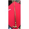 Image 1 : Vintage Walking Cane with Brass Fish Handle and Brass Inlays 37.5"  In Very Good Condition