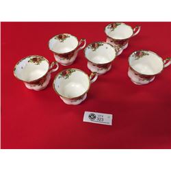 Royal Albert Fine Bone China 6 Tea Cups. Old Country Rose