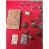 Image 2 : Vintage Military Lot. Buttons, Lock and Key, ID Bracelet Tokens, Address Book