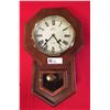 Image 1 : Vintage Wall Clock with Key and Pendulum 31 Day Clock