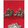 Image 2 : 2 Sterling Silver Earrings and A Sterling Silver Pin. All Leaves with Little Stones